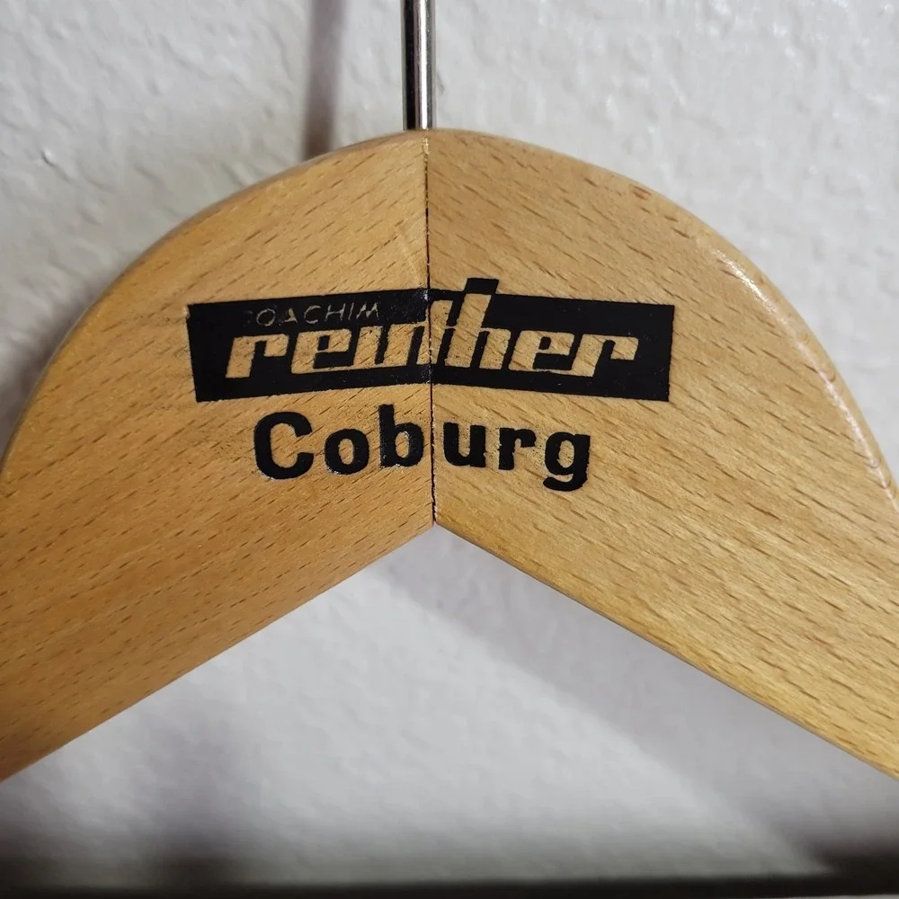 Vintage Joachim Reuther Coburg 2 Wooden Hangers MCM made in Germany Art Deco